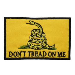 High Quality DON'T TREAD ON ME Embroidery Patch Front Size Iron On Clothing For Biker Jacket Vest Applique275V