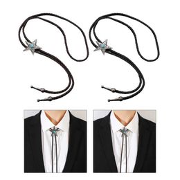 Bolo Ties Country Style Bolo Tie Cowboy Necktie Necklace Costume Accessory DropShip HKD230719