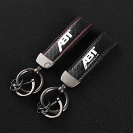 Car Key 2021 New Leather Horseshoe Buckle Keychain Car Creative Custom Key Ring For ABT Audi RS3 RS4 RS5 RS6 RS7 S4 S5 S6 SQ7 TT VW x0718