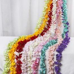 Decorative Flowers 10Pc 2m Length Hydrangea Flower String Hanging Decoration Wedding Backdrops Orchid Wisteria Strip Vine Garden