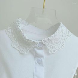 Bow Ties Linbaiway White Black Lace Floral Fake Collar Women Shirt Detachable Lapel Choker Necklace False Blouse Nep Kraagie