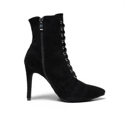 Boots Sgesvier Female Party Women's Sexy For Stilettos High Heels Women Prom Dance Lace-up Zipper Shoes Outdoor