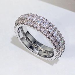 Wedding Rings High Quality Engagement For Lover Sparkling Cubic Zirconia Eternity Promise Bling Women Classic Jewellery