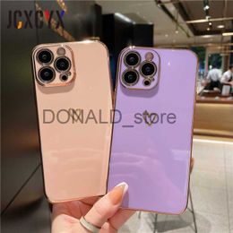 Cell Phone Cases Plating Love Heart Shockproof Soft Phone Case for iPhone 14 13 12 11 Pro Max X XR XS 7 8 Plus SE 3 Lens Camera Protective Cover J230719