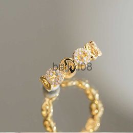 Band Rings 2023 Plated Trendy Light Luxury Adjustable Ring Women's Niche Design Word Fashion Personality Index Finger Ring Jewelry J230719