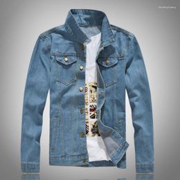 Men's Jackets Spring Autumn Retro Cotton Denim Long Sleeve Hip Hop Streetwear Single Breasted Cowboy Washed Jeans Jacket Outwear