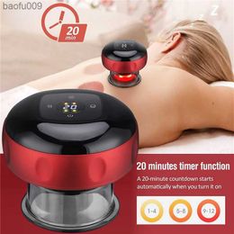 Electric Anti Cellulite Suction Cup Vacuum Cupping Massage Rechargable Body Massager Guasha Scraping Fat Burner Device L230520