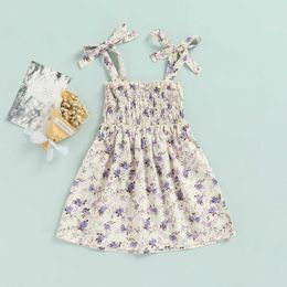 Girl's Dresses Ma Baby 6M-4Y Summer Toddler Kid Baby Girls Floral Dress Bow A-Line Flower Print Dresses Beach Holiday Costumes