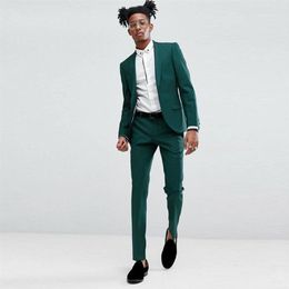 Classy Green Slim Fit Mens Prom Suits Two Pieces Shawl Lapel Wedding Suit For Men Tuxedos Blazers Jacket And Pants12813