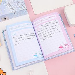 Fashion Schedule Notebook With Lock Multi-purpose Creative Password Book Cartoon Diary Double Side Daily Usage