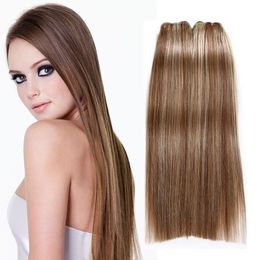 P6 613# Indian Brazilian Peruvian Human Virgin Hair Extensions 3Pcs lot 100g pcs straight Hair Bundles 8 -30 Blonde In2650
