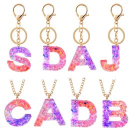 Keychains Fashion Resin English Alphabet Charms For Women Bag Pendant Jewelry Trinket Men's Car Key Ring KeyChain Drop