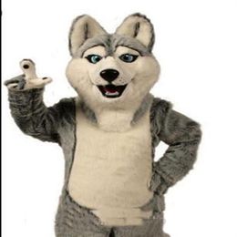 2018 High quality Fancy Grey Dog Husky Dog With The Appearance Of Wolf Mascot Costume Mascotte Adult Cartoon Character Party 265L