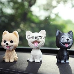 Interior Decorations Car Dashboard Toys Gift Nodding Dog Funny Shaking Head Dog Cute Puppy Dolls Swing Car Ornaments Home Auto Interior Decoration x0718