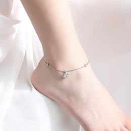 Anklets Shining U S925 Silver Fantasy Planet Anklet Fine Jewellery For Women Gift