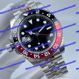 With Box Papers Maker Left-Handed Mens Watch 40mm GMT 126720 126720VTNR red black Ceramic Bezel Asia 2813 Movement Mechanical 116718 126719 wrist watch