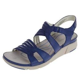 Sandals Summer Thick Platform Soft Soled Women Casual Roman Sandals Webbing Shoes Peep Toe Women Beach Wedges Sandals Size 35-43 230718