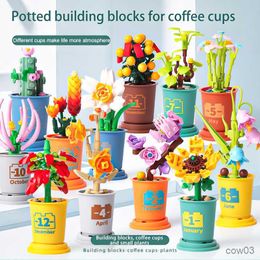 Blocks DIY Romantic Gift Plants Building Blocks Succulents Cactus Bonsai Tree Gardens Model Bricks Festive Birthday Gift Home Decor R230720