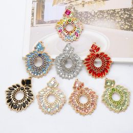 Dangle Earrings Vintage Hollow Crystal Drop 2023 Trend Statement Rhinestone Ear Ring Fashion Jewelry For Women