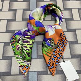 women's square scarves high quality 100% twill silk material pint letter flowers pattern size 90cm - 90cm273k