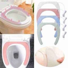 Smart Usb Heated Warmer Toilet Seat Cover Pad Constant Temperature Heating Universal Self Adhesive Toilet Pad Washable Reusable L230621