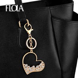 Keychains Big Gold Silver Colour Love Heart Charm For Women Metal Crystal Key Chains Ring Cute Car Bag Jewellery Gifts Kcha04