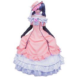 Anime Black Butler Ciel Phantomhive Cosplay Women Victorian Medieval Ball Gown Dress Costume300U