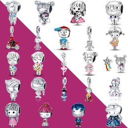 925 Silver Fit Pandora Charm New BOY AND GIRL Bead Dangle Fashion Charms Set Pendant DIY Fine Beads Jewellery