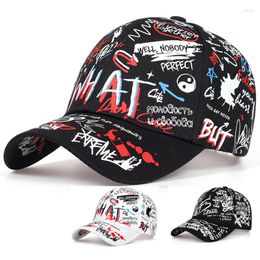 Ball Caps 2023 Autumn Fashion Graffiti Printed Baseball Cap Outdoor Cotton Sun Hat Men And Women Summer Adjustable Casual