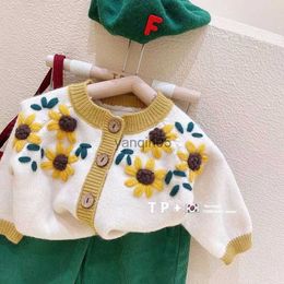 Pullover Kids Girls knitted Jacket Spring And Autumn 2023 New Internet Celebrity Baby Childrens Clothing Korean Version Autumn Sweater HKD230719