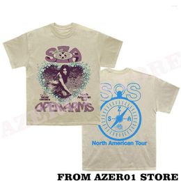 T-shirt da uomo SZA Open Arms Tour Merch T-shirt Stampa Estate Uomo / Donna Streetwear Tshirt Camicia manica corta Logo Tee