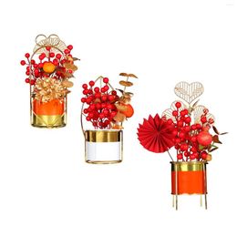 Decorative Flowers Flower Basket Festival Decor Pos Props Fruit Scene Layout Table Centerpiece Red Po for Party Home Indoor Office Fall