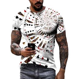 Summer New Cool Personality Poker graphic t shirts Men Casual Fashion Originality Card Pattern Tees 3D Printed Short Sleeve Tops