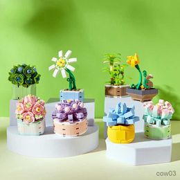 Blocks 8Pcs City Creativity Bonsai Eternal Flower Interior Decoration Building Blocks Bricks Toys Christmas Gifts R230720