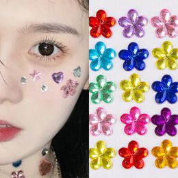 DIY Face Eye Decorations Acrylic Crystal Diamond Tattoo Sticker Colored Self-adhesive Rhinestones Stickers Children's Stage 1pcs