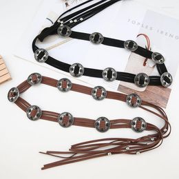 Belts Summer Bohemian Belt For Women Retro Ethnic Style Inlaid Waist Chain Waistband Cowgirl Jeans Dress Accessories
