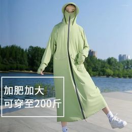 Women's Trench Coats Sunscreen Clothing Women Summer UV 2023 Ice Silk Long Style Knee Length Full Body Riding Electric Bike