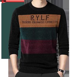 Men's Sweaters 2022 fashion striped pullovers knitted sweater men clothing thick winter warm sweaters mens clothes christmas sweatshirts 1876 L230719