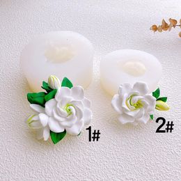 Baking Moulds 3d Gardenia Flower Silicone Mold Cake Decoration Fondant Car Air Outlet Molds Mould B44