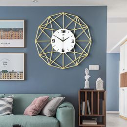 Wall Clocks Large Simplicity Digital Nordic Clock Metal Modern Creativity Livingroom Silence Reloj Pared Home Decor EK50WC