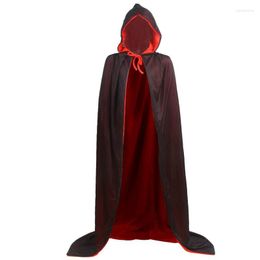 Party Decoration Halloween Cosplay Cape Black And Red Reversible Cloak Masquerade For Fancy