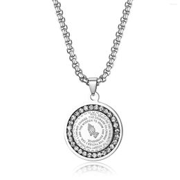 Pendant Necklaces BONISKISS Silver Color Classic Shiny Rhinestone Necklace For Men Stainless Steel Bijoux Jewelry Man Suspension Choker