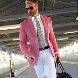 Men's Suits Pink Men Blazer Formal Suit With High Quality Smart Casual Business Terno Slim Fit Tuxedo Coat Jacket 1 Piece