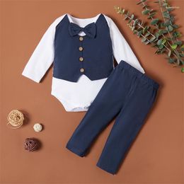 Clothing Sets Baby Boy Suits Born Formal Outfit Party Bow Romper Clothes Set Gentleman Bodysuits Pants Toddler