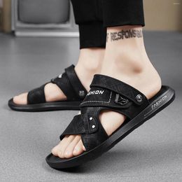 Männerschuhe Sandalen flach Dual -Gebrauch Pantoffeln Strand tragen modisch und