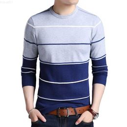 Men's Sweaters Casual Men's Sweaters Winter O-Neck Striped Pullover Mens Slim Fit Knitting Cotton Sweaters Male Pullovers L230719