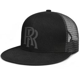 Rolls Royce RR logo symbol emblem Unisex Flat Brim Trucker Cap Cool Vintage Baseball Hats Logo gay les rainbow bright Metal gold h231O