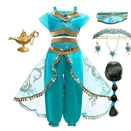 Girl's Dresses Children's Aladdin Lamp Dress Children's Jasminum sambac Dress Girl's Birthday Princess Role Play Shoulderless Costume Carnival Costume 3-10T 230718