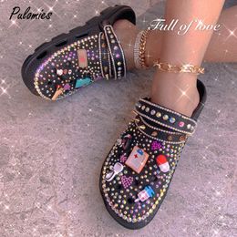 Slipper Shoes Sandals Summer Rivet Soft Garden Bling Clogs With Charms Female EVA Casual Plus Size 36 44 230718