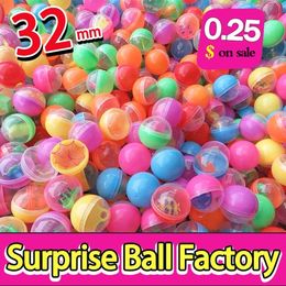 Party Balloons 100pcs 32MM Surprise Capsules Egg Toy Cartoon Mini Doll Model with Different Figure Toys Gashapon Balls Vending Machine Gifts 230719